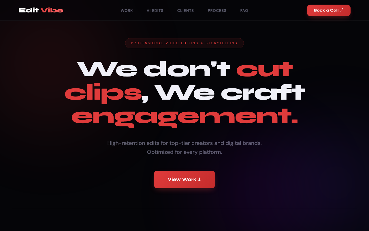 Edit Vibe Media Live Website Preview