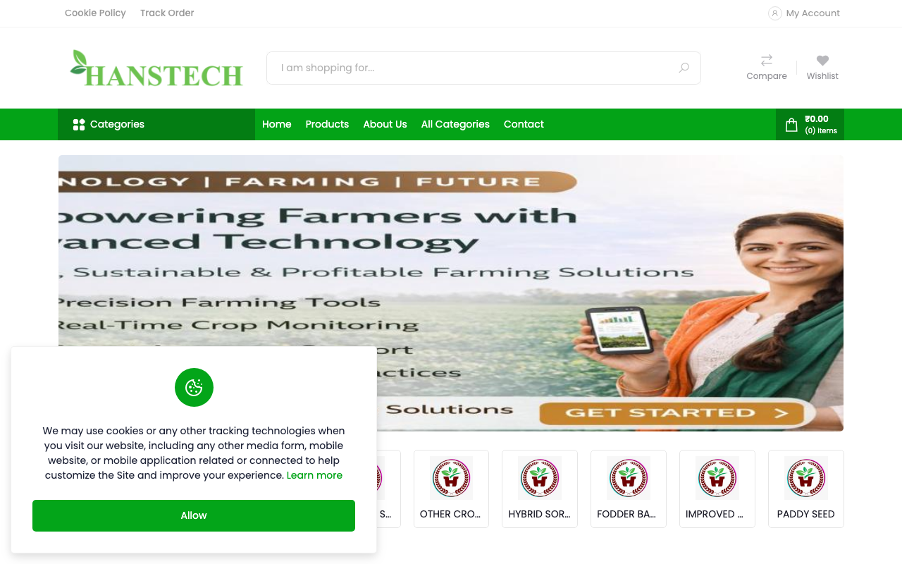 Hanstech Seeds Live Website Preview